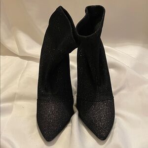 Brash Black Glitter Heeled Boots